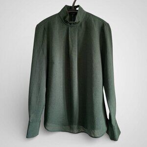 Cefinn dark green mock neck crepe top, Size 6